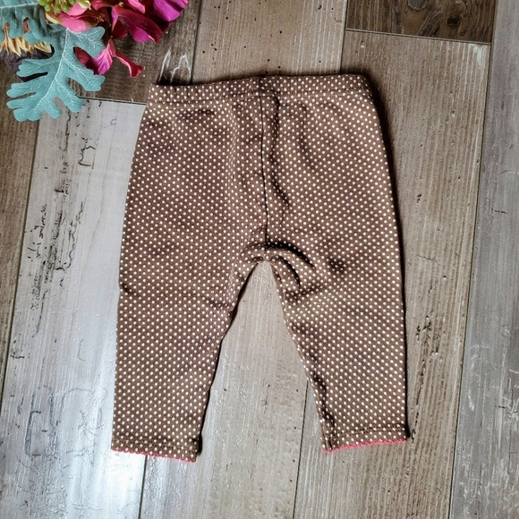 Child of Mine made by Carter's Brown Polka Dot Baby Girl Leggings Size 3-6m NWOT - Picture 4 of 9